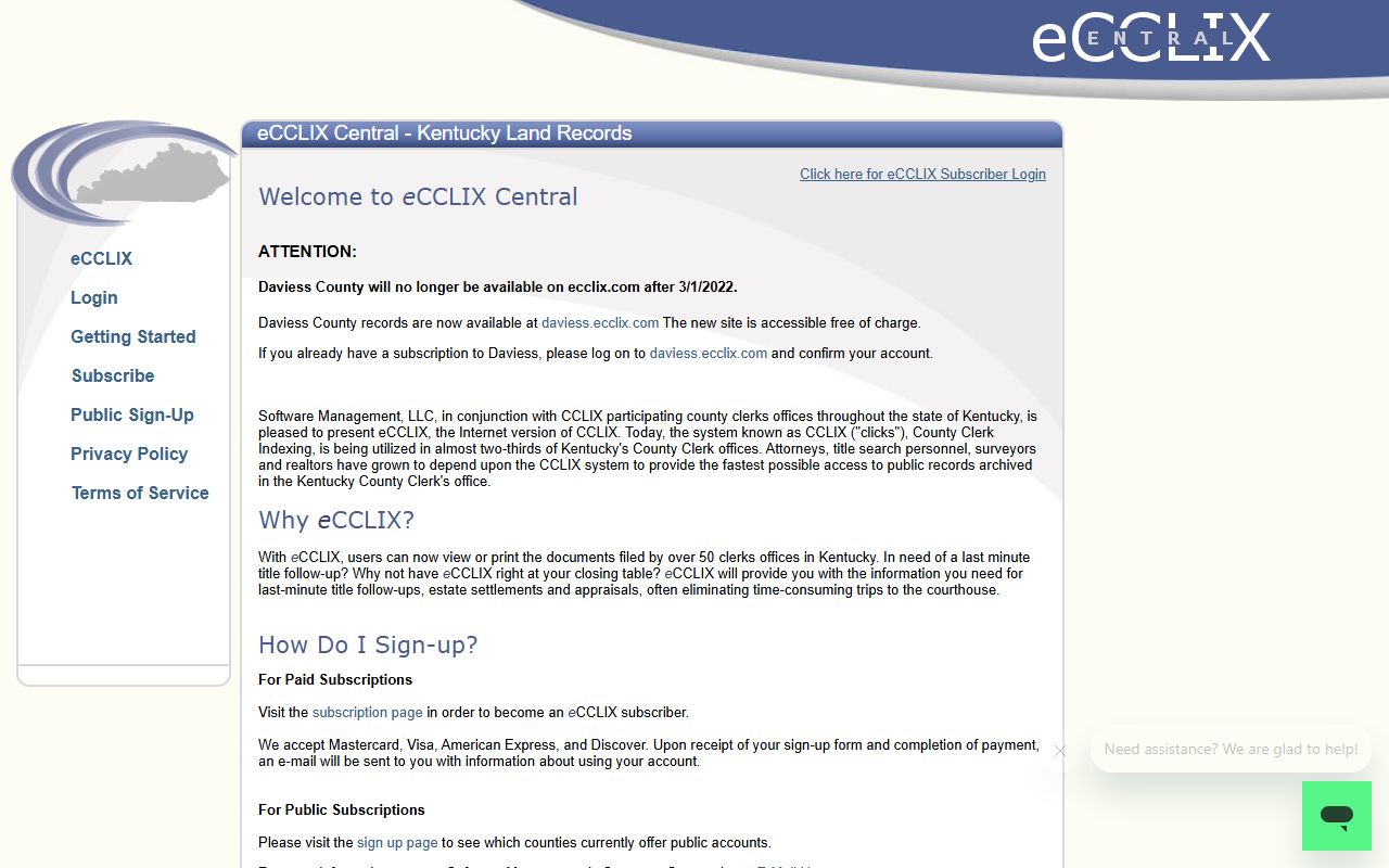 McCreary County clerk records eCCLIX access for recorded documents