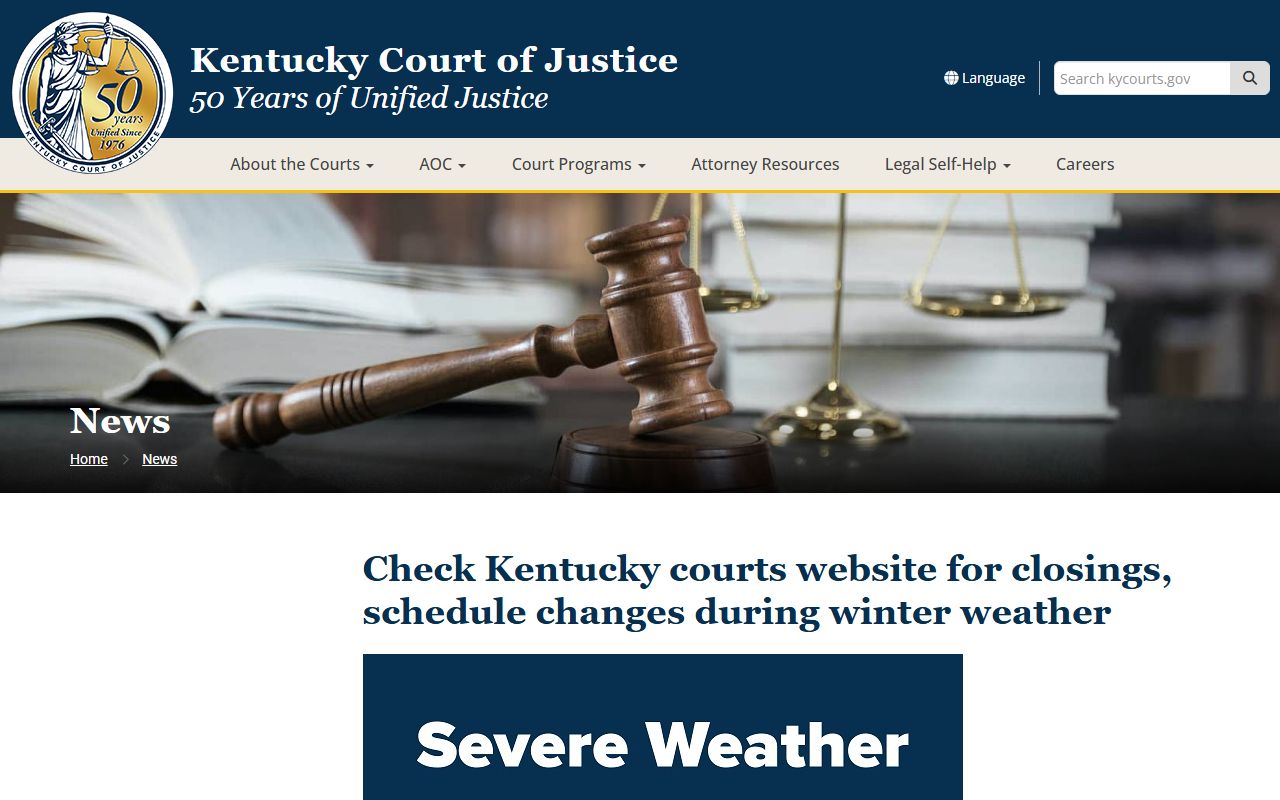 McCreary County court dockets Kentucky courts closure and schedule changes notice