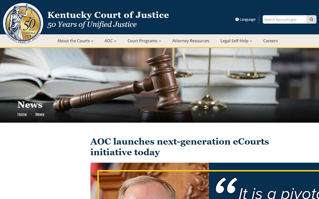 McCreary County court dockets Kentucky next generation eCourts initiative